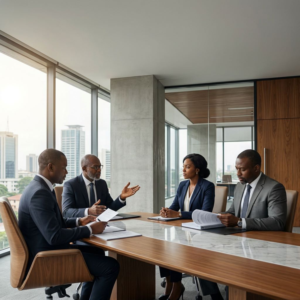 African-led executive team in a modern corporate governance setting
