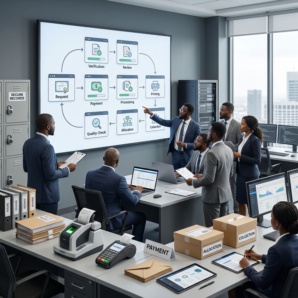 eCertMan certificate request and fulfilment workflow visual